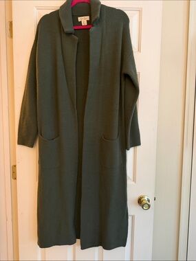 Jessica Simpson Olive Green Open Knit Cardigan